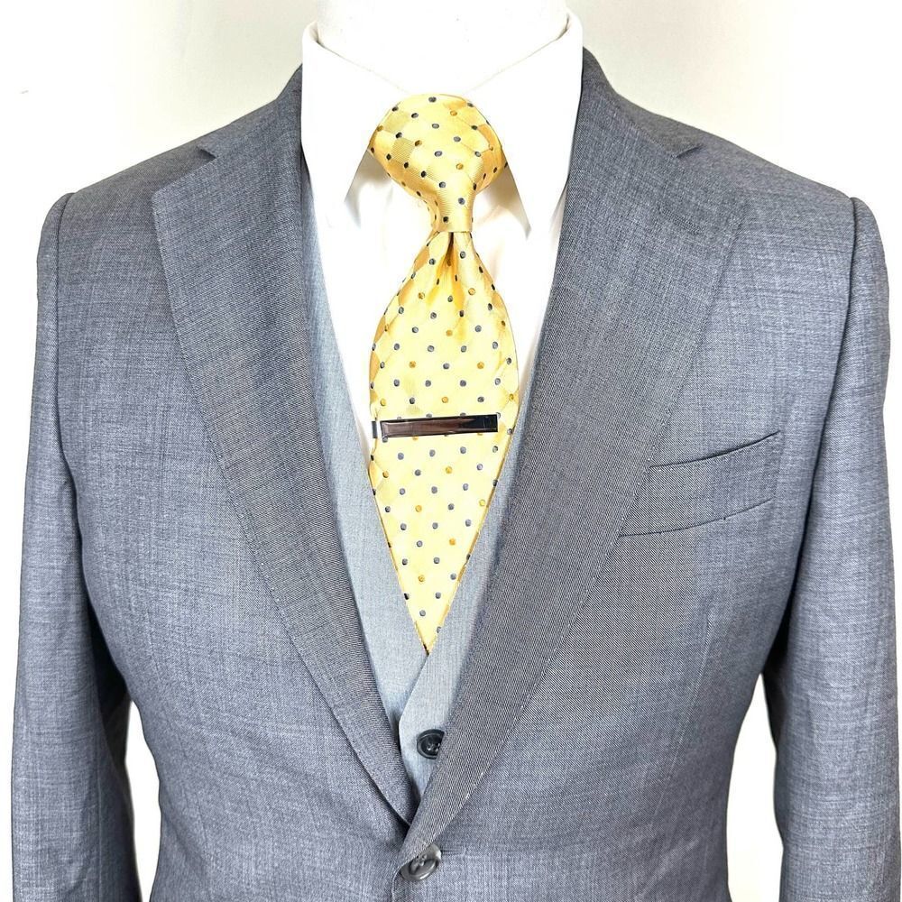 Geoffrey Beene Yellow Diamond Dot Silk Tie 3.25 x 57 NWOT